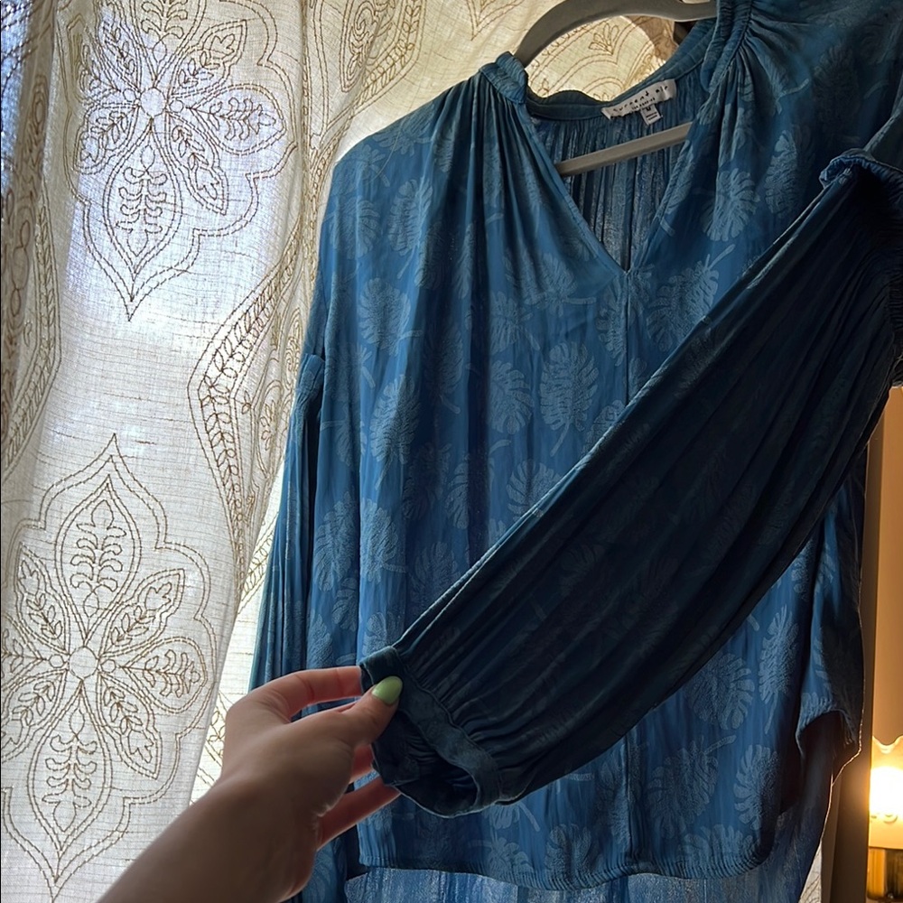 Current Air Blue Patterned Blouse